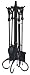 5 PC BLACK FIRESET WITH HEAVY CROOK HANDLES