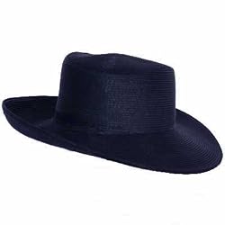 Navy Blue Wide Brim Upturned Edge Floppy Hat