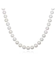 8mm White Freshwater Pearl Necklace-30"