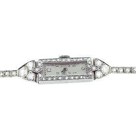 Vintage Diamond Platinum and Gold Watch Bracelet