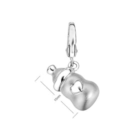 Milk Bottle - Platinum Plated Silver Charm