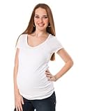 Motherhood Maternity: Short Sleeve V-neck Side Ruched Maternity T Shirt