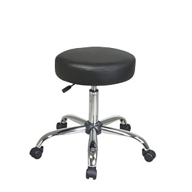 Chrome Finish Backless Stool with Vinyl Seat by Office Star