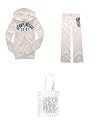 Brand New Aeropostale Bleach (White) 1987 Logo Zip-Front Hoodie; Bleach 1987 Logo Knit Pants and Coordinating Bleach Knit Graphic Tote - Juniors' Size
