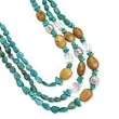 .925 Silver, Turquoise, Jasper & Quartz 3-Strand Necklace- 18 IN