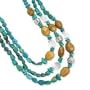.925 Silver, Turquoise, Jasper & Quartz 3-Strand Necklace- 18 IN