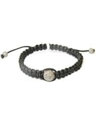 Sterling Silver 1.72ct Diamond Pave Bead Macrame Bracelet Handmade Jewelry