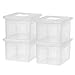 IRIS USA, Inc. FB-21EE Letter and Legal Size File Box, Medium, Clear, 4 Pack