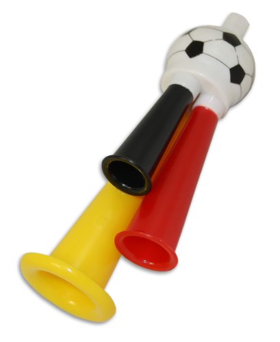 24 x Fußballtröte 3 fach Fanfare Deutschland Fanartikel Tröte 12cmx3cm WM EM