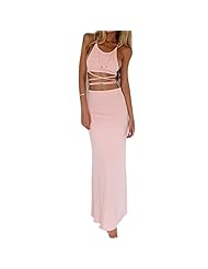 Sexy Sleeveless Spaghetti Strap Lace Cotton Ankle Length Bandage Dress/Club Dress 