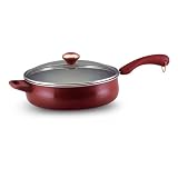 Paula Deen 5 Quart Porcelain Covered Deep Saute Pan, Red