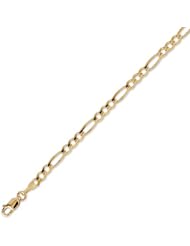 14K Solid Yellow Gold Figaro Chain Bracelet 4.0mm (5/32 in.) - 7.5 in.