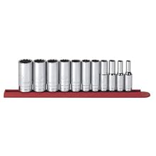 GearWrench 80563 11 Piece 3/8-Inch Drive 12 Point Deep SAE Socket Set