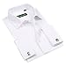 ZERDSKY Men's Slim Fit Solid Color French Cuff Dress Shirt(Cufflinks Included)