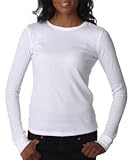 Next Level Apparel Ladies Soft Long-Sleeve Thermal T-Shirt, White, Small
