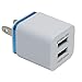 eBerry Dual USB Wall Charger,12 Watt for Apple and Android Devices (Blue)