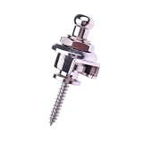 Silver Guitar Strap Locks Bass Buttons Head Key Chrome