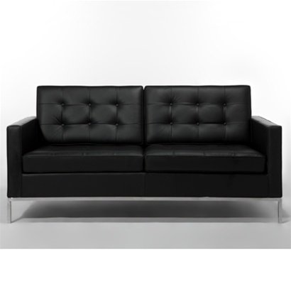 new year Button Florence Loveseat Black LeatherB0077BY99I