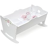 Badger Basket Rose Doll Cradle Toy, White