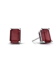 Genuine Ruby 14kt White Gold Stud Earrings