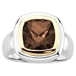 14K Two-Tone Gold Smoky Quartz Ring
