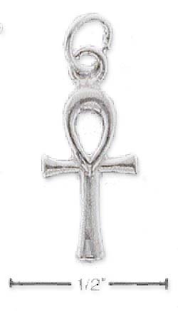 Sterling Silver Small Ankh Charm - JewelryWeb