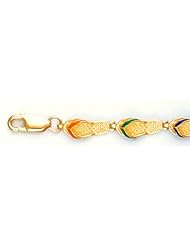 Bracelets Gold Single Flip Flop With Alternating Color Straps Bracelet