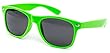 Nerd Sonnenbrille Wayfarer Stil Brille Pilotenbrille Vintage Look - Ca 80 verschiedene Farben/Modelle wählbar Neon Grün Dunkele Gläser NLG