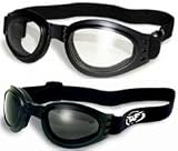 2 Adventure Motorcycle/aviator Goggles Googles Day Night Smoked and Clear
