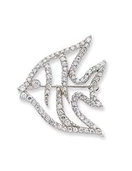 Sterling Silver CZ Fish Slide & Pin