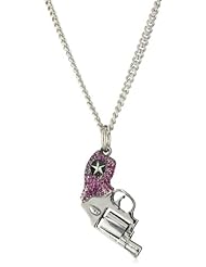 King Baby "Revolver" Small QB Pink Revolver Pendant Necklace with Pink Cubic Zirconia