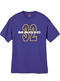 Mens Magic Johnson 32 Throwback Purple T Shirt Size Medium