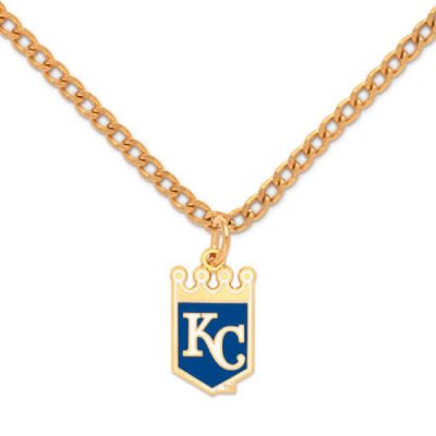 KANSAS CITY ROYALS OFFICIAL LOGO GOLD LOGO NECKLACE