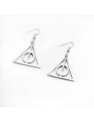 Fast shipping E-031 Harry potter deathly hallows silver tone charm earrings