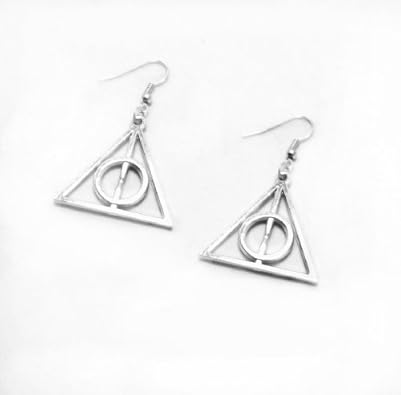 Cheap Girls Jewelry Fast shipping E-031 Harry potter deathly hallows silver tone charm earrings For Sale