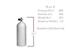 Sherwood 45 cu ft. Shot Blast Aluminum Cylinder 3000 PSI