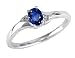 Blue Sapphire Gemstone Ring with Diamonds in White Gold