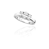 14k White or Yellow Gold Oval Diamond 3-Stone Ring (I-J Color, I1 Clarity)