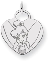 Disneys Tinker Bell Heart Charm in Sterling Silver