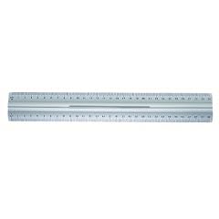 Wedo 0525235 Lineal aus Aluminium 30 cm mit Griff f�r Rechts- und Linksh�nder mit rutschsicherer Gummieinlage