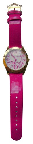 Betsey Johnson Hot Pink Strap Boyfriend Dial Watch