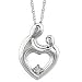 .01ctw Mother and Child Diamond Heart Pendant