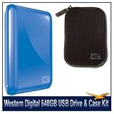 Western Digital WDBAAA6400ABL-NESN My Passport Essential 640 GB Ultra-Portable USB Drive (Blue) with Neoprene Carrying Case for My Passport Portable Drives