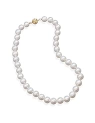 16.5" 9.5-10.5mm Cultured Freshwater Pearl Necklace with a Yellow Gold Clasp