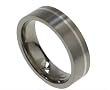 Titanium Ring with Sterling Silver Inlay 6mm matte Titanium Ring with Sterling Silver Inlay 6mm matte