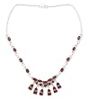 Garnet waterfall necklace, 'Queen of India' 0.2" W 16.7" L