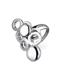 Nuovegioie Polished Circles Sterling Silver Fashion Ring
