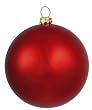 Matte American Red Commercial Shatterproof Christmas Ball Ornament 4" (100mm)