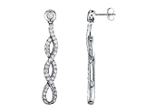 Diamond Dangling Drop Earrings 1.24 Carat (ctw) in 14K White Gold