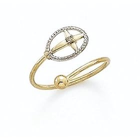 14K Dia Cross/Ball Toe Ring - GH23994